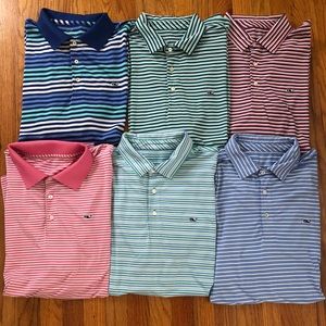 Bundle of 6 Vineyard Vines Performance Polos